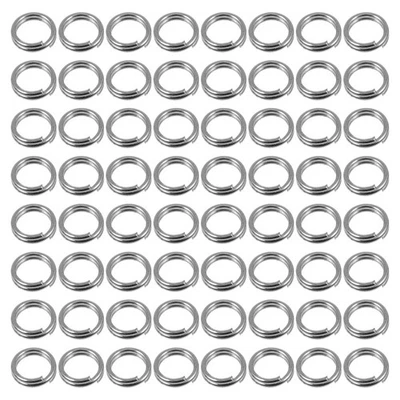 100pcs doppio anello anello anello anello anello accessori da pesca argento - Immagine 1 di 4