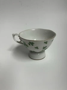 Lefton Shamrocks Clover Musical Tea Cup Porcelain Vintage - Picture 1 of 9