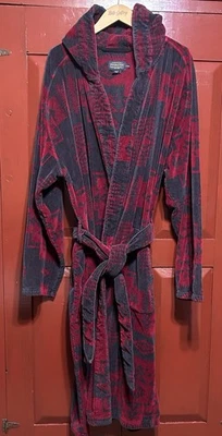 PENDLETON size XL XXL grey red Chief Joseph cotton terry hooded bathrobe X-con - Image 1 of 4