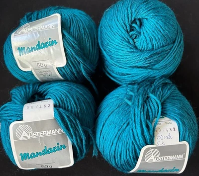 Lot of 4 skeins Luxury German Austermann Madarin 50% Wool, 50% Polyester yarn - Image 1 of 4
