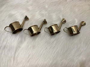 Set 4 anelli tovagliolo annaffiatoio ottone vintage tema giardino Cottagecore India - Foto 1 di 15