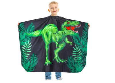 VIC_SPACE1 Haircut Cape Barber Cover Kids Fun Sponge Brush Dinosaur Hair Cut Comb Long Back