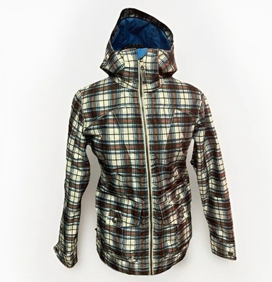 Chaqueta de snowboard BURTON para mujer talla XXS ABRIGO DE ESQUÍ azul rojo crema a cuadros Dryride Foto 1 de 4