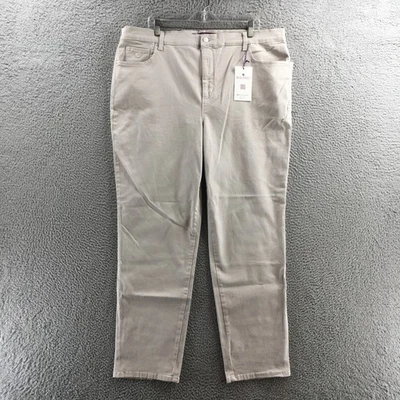 Pantalones de mezclilla Gloria Vanderbilt Amanda pierna cónica para mujer 20WL beige tiro alto informales NUEVO Foto 1 de 4