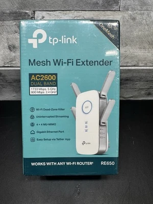 TP-Link Mesh-WiFi Dual Band Extender AC2600 Wireless Signal Booster NEW SEALED - Image 1 of 4