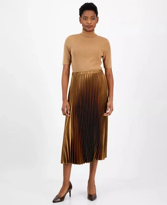 Anne Klein Women's Skirt Sz M Satin Pleated Pull-On - Image 1 of 3