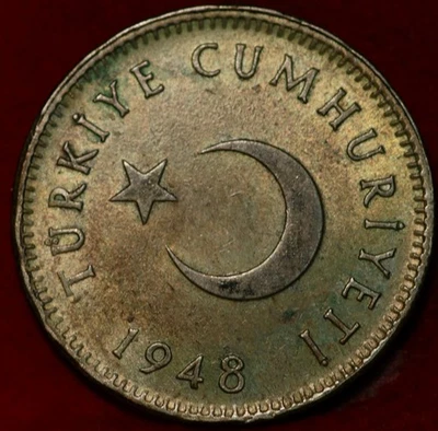 Moneda extranjera de plata de 1 lira de Turquía 1948 Foto 1 de 2