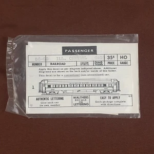 Walthers HO Scale 56-60 Illinois Central Passenger Car Gold Decals NOS - Picture 1 of 5