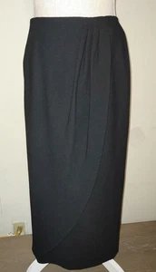 Vintage Jones New York 100 % Wolle schwarz Bleistiftrock Gr. 12 Plissee Made in USA - Bild 1 von 10