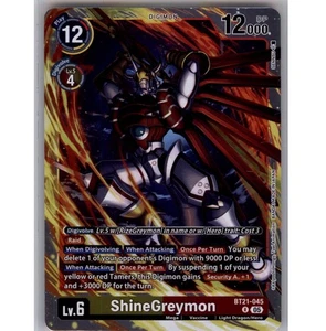 ShineGreymon Foil Rare World Convergence BT21-045 R NM - Picture 1 of 2