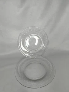 1940's Fostoria Laurel Leaf Etched Plates, Set Of Two Lunch/Salad Plates  - Picture 1 of 5