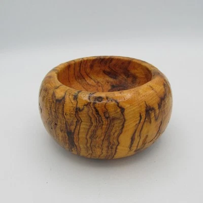 Tazón de madera Burl grano de madera 4,5 pulgadas x 2,25 pulgadas firmado por artista Colby Foto 1 de 4