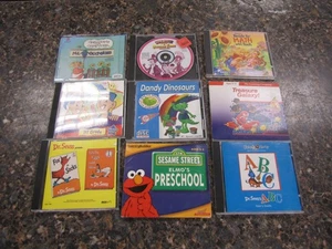 Lot of (9) DR. SEUSS ABC Green Eggs Sesame Street Disney Pooh Dinosaurs CD-ROM - Picture 1 of 4