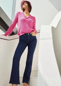 Lilly Pulitzer Jeans Raw Hem South Ocean Dark High Rise Boot Cut Damen 6 - Bild 1 von 9