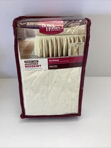 Better Homes & Gardens Eyelet Lace Bedskirt Ivory Adjustable Fits All NOS - Picture 1 of 8
