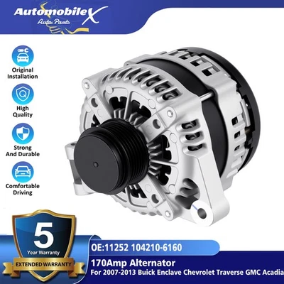 11252 Alternator For 2007-16 GMC Acadia SATURN TRAVERSE Enclave V6 3.6L - Изображение 1 из 4