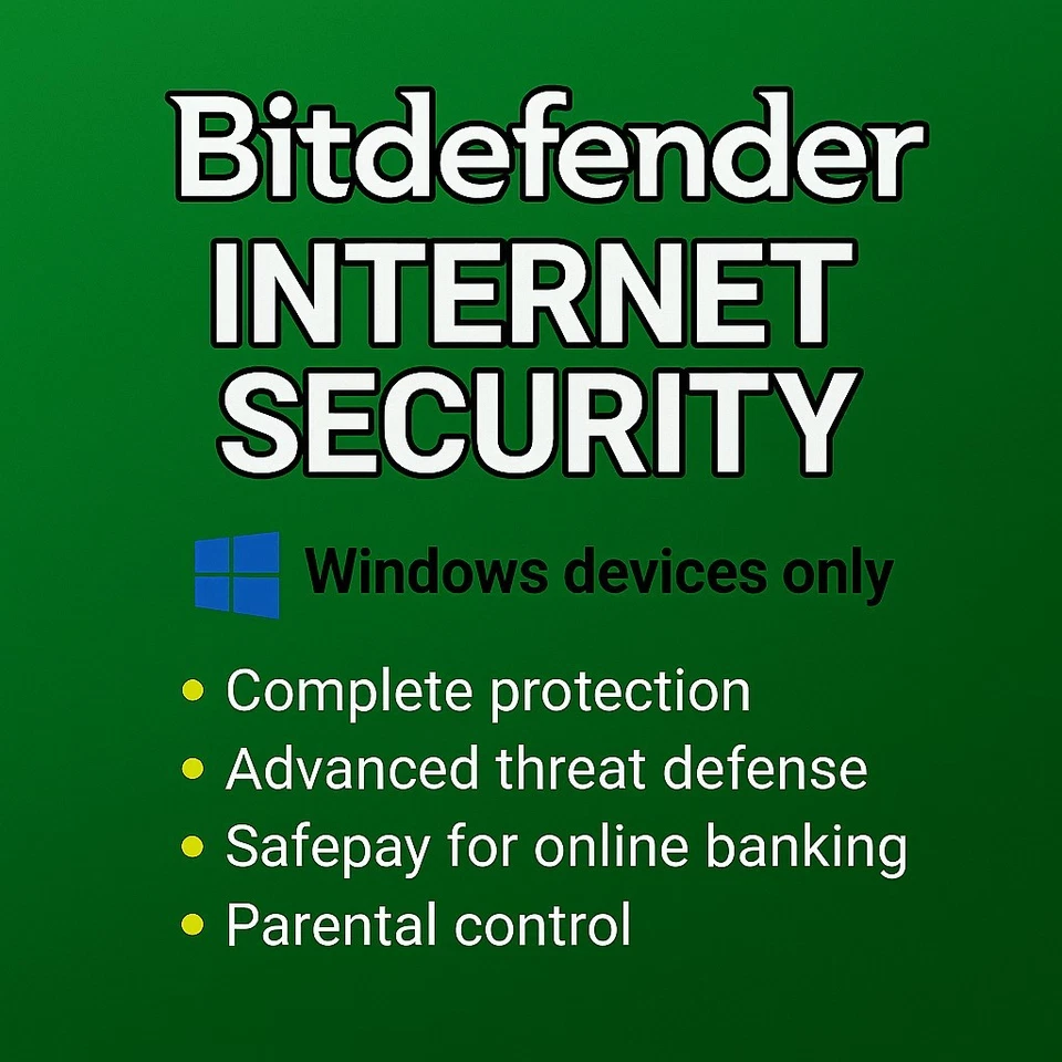 Bitdefender Internet Security  1-3 Years | 1-10 Devices | Windows Devices ONLY| - Image 1 of 1