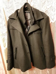 ⚡️ NEW Suade jacket MENS Black coat slicker size Large Very Sharp! ⚡️✨️ - Picture 1 of 6