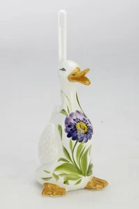 BASSANO WC-Ente Toilettenbürste Bürstengarnitur Blumendekor italienische Keramik - Bild 1 von 6