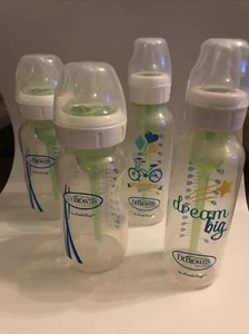 Dr. Brown’s Bottles Lot of 4  8 & 9 Oz Anti Colic Bottles Caps, Nipples, Inserts - Picture 1 of 8