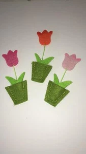 ✅ Bomboniere Compleanno 18anni Comunione Piantina feltro h.8 cm STOCK 29 pz - Foto 1 di 1
