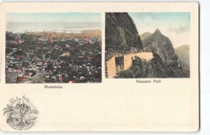 Aloha Nui~Multi View Pali & Honolulu #32~UDB Hawaii S.S. Curio Postcard 1906 -H2 - Picture 1 of 4