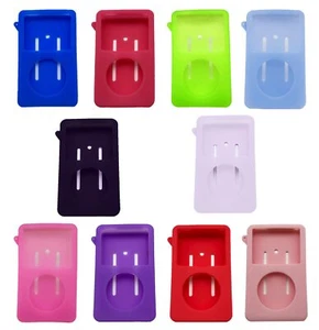 Silicon Case for Apple iPod Classic 5th / 6th / 7th Thin - Colors - Black/White - Picture 1 of 12