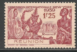 Reunion #174 (CD82) VF MINT LH - 1939 1.25fr Natives and New York Skyline - Picture 1 of 1