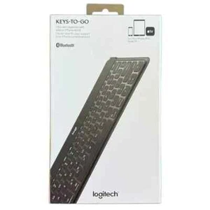 Logitech Keys-To-Go Ultra Slim Bluetooth Keyboard w/ Phone Stand Black NEW - Picture 1 of 6