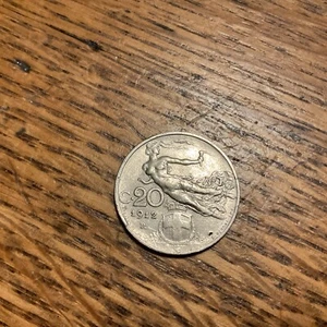 1912 Italy 20 Centesimi Liberty Italian Coin King Vittorio Emanuele III - Picture 1 of 2