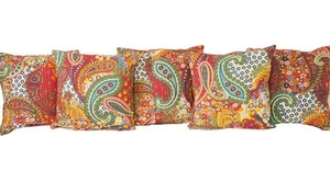 AamiraA Kantha Embroidery Printed Red Cushion Cover Decorative Pillow Case - Picture 1 of 17
