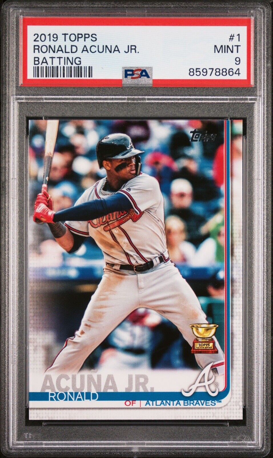 Ronald Acuna Jr. 2019 Topps #1 All Rookie Team Cup PSA 9 MINT Graded ROY