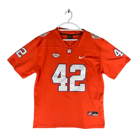 Nike Team Clemson Tigers Football Jersey Large Orange Sewn Christian Wilkins 42 Cover