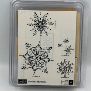 Stampin' Up SERENE SNOWFLAKES Conjunto de 4 Estampillas Nueva Colección Signature de Shelli - Imagen 1 de 6