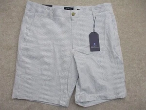 Ben Sherman Men's Size 34 8" Seersucker Shorts Striped Blue White - Picture 1 of 9