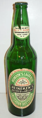 ВИНТАЖНЫЙ БОЛЬШОЙ HEINEKEN ЛАГЕР ПИВО СТЕКЛЯННАЯ БУТЫЛКА БАР МАГАЗИН ДИСПЛЕЙ 18,5» - Изображение 1 из 4