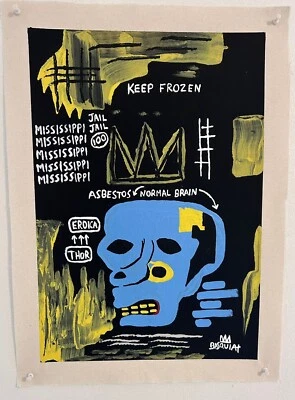Jean Michel Basquiat acrílico sobre lienzo firmado, al estilo del artista. Foto 1 de 4