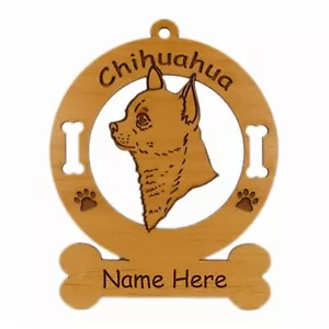 Testa di Chihuahua Ornamento Liscio Personalizzato Con Nome I Tuoi Cani 2113 - Foto 1 di 1