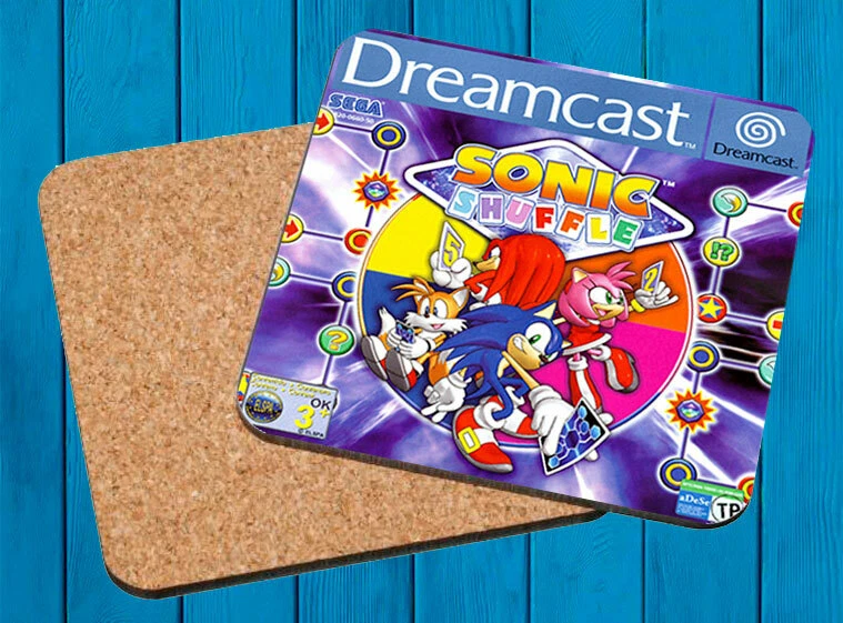 SONIC SHUFFLE SEGA DREAMCAST POSAVASOS MADERA WOODEN COASTERS