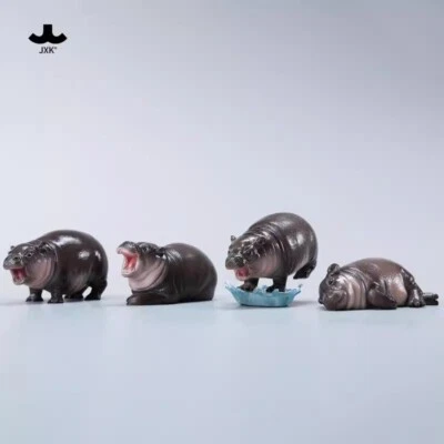JXK Baby Hippopotamus Statue Hippo Animal Collection Model Decoration Gift - Image 1 of 4