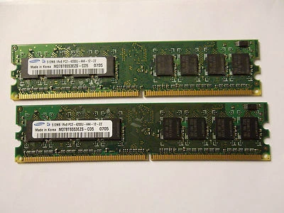 Samsung Memory 1GB (512MB x2) PC2-4200U Dell XPS 410 Dim 9200 M378T6553EZS-CD5 - Image 1 of 4