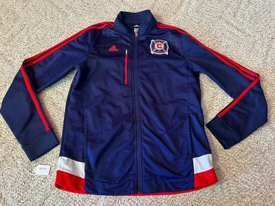 Adidas Chicago Fire Track Jacket MLS Soccer Full Zip Youth L Large 14 16 - Image 1 of 4