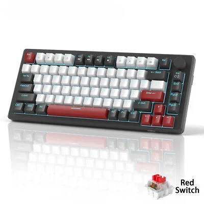 75% Mechanical Gaming Keyboards with Knob Control, Backlit Wired Gaming Keyboard - Image 1 of 4