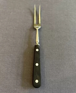 VTG Zwilling Twins INOX 10.5" 2-Tine Meat Serving Carving Fork Wood Hdl Germany - Picture 1 of 6