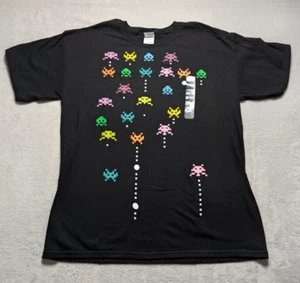 T-shirt graphique homme Gildan rétro Space Invaders arcade noir taille L - Photo 1/7
