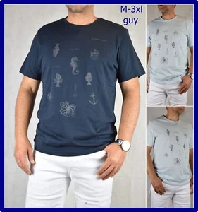 t-shirt uomo cotone a manica corta mezza maglia maglietta girocollo blu l xl xxl - Picture 1 of 19