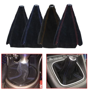 Polaina manual de cuero gamuza para automóvil palanca de cambios perillas cubiertas de botas accesorios - Imagen 1 de 17