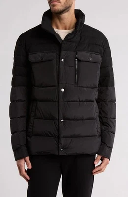 Hugo Boss Celinto Men's Hooded Quilted Puffer Jacket Black Size US 40R - Image 1 of 4