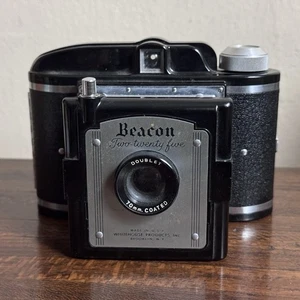 Vtg Beacon Brooklyn NY Two Twenty Five 225 Camera 620 Film 1950s Art Deco w Case - Picture 1 of 9