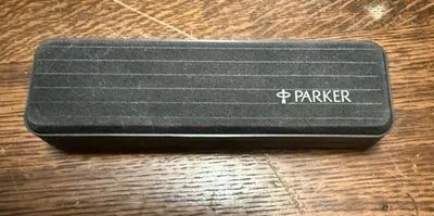PARKER CLASSIC STAINLESS STEEL & GOLD TRIM BALLPOINT PEN & .5mm PENCIL / USA - Image 1 of 4